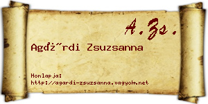 Agárdi Zsuzsanna névjegykártya